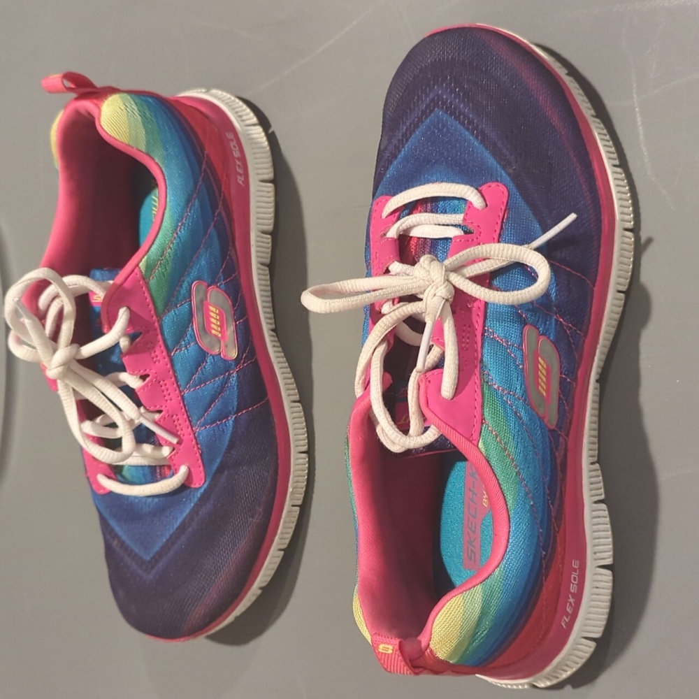 Skechers Womens Flex Appeal 12067 Multicolor Running Shoes Sneakers Size 7.5